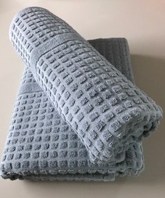 Badlaken en handdoek Mozaïek grijs